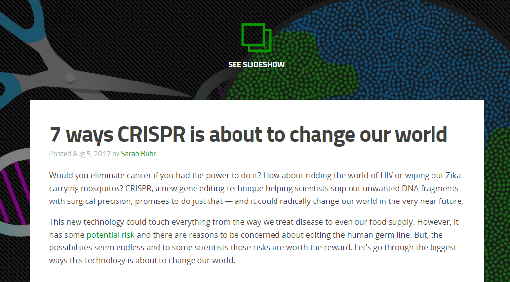 CRISPR将以7大方式改变世界：治愈癌症，消灭艾滋病……