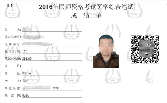 2016医师资格考试成绩单打印通知和合格分数线