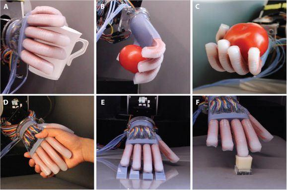 康奈尔大学创造可以感觉形状和纹理的软性机器人手