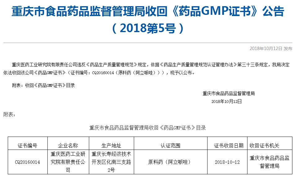 复星医药子公司的处罚结果出来了