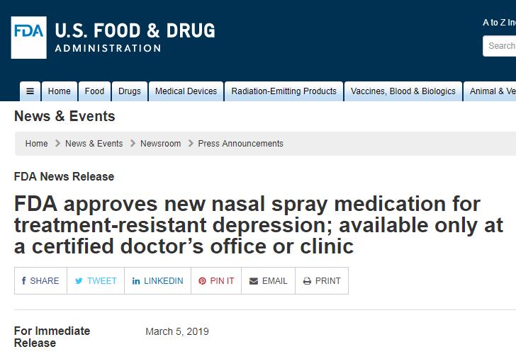 30年来首个新机制抗抑郁药获批！喷一喷，即可快速起效