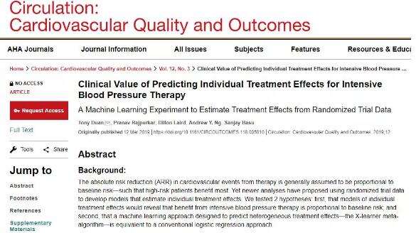 吴恩达团队最新AI医疗成果：精准预测高血压治疗效果