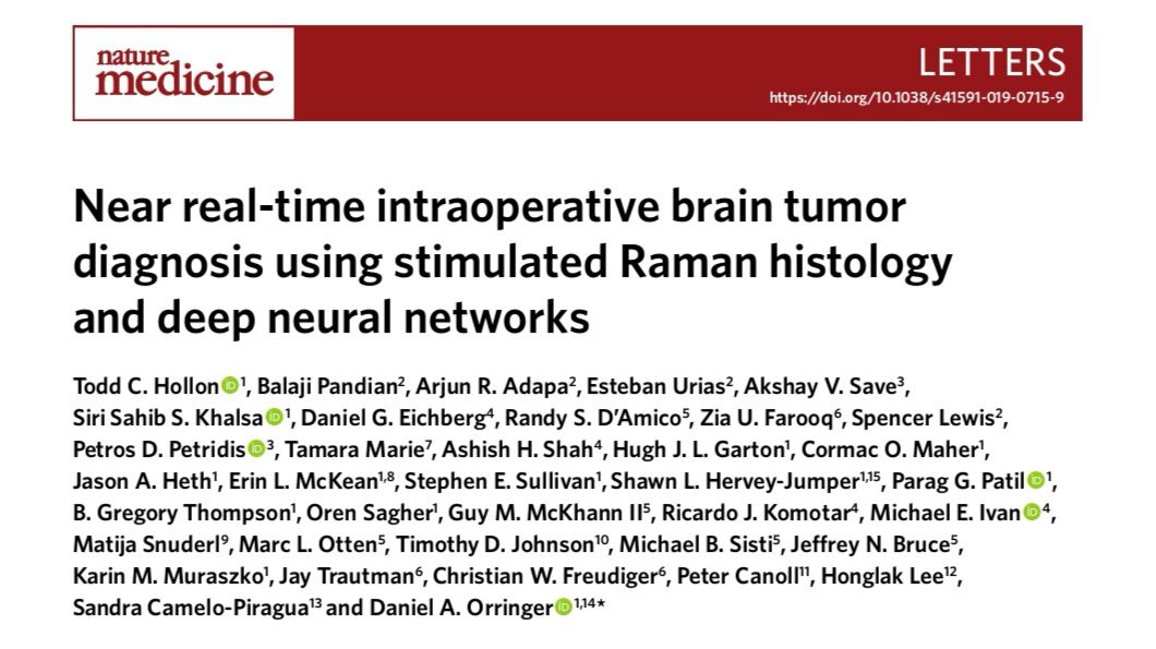 Nature子刊：150秒内！人工智能术中快准狠诊断脑部肿瘤