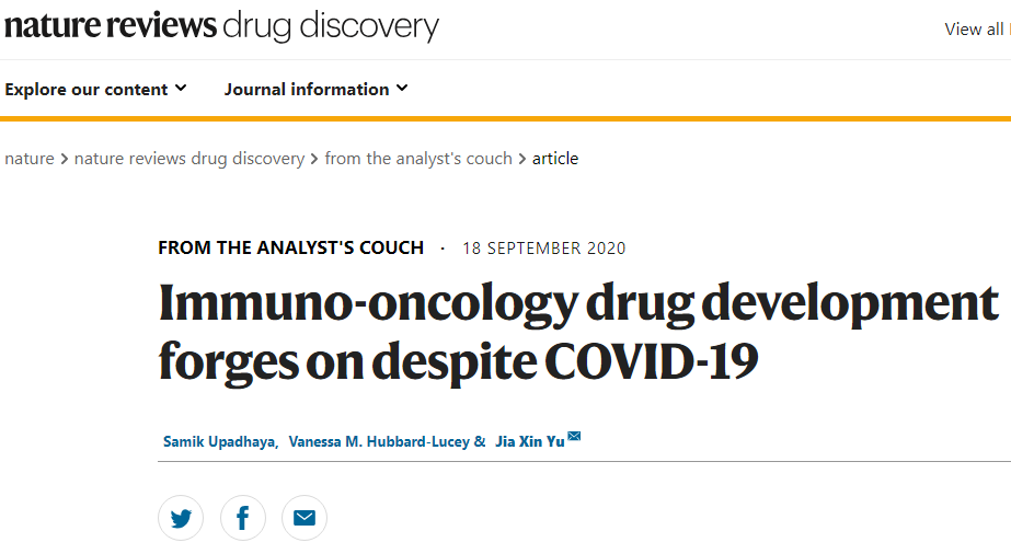 COVID-19之下，全球肿瘤免疫疗法发展现状