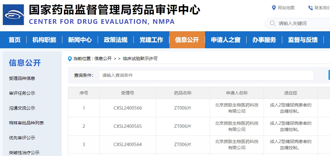 新一代国产口服GLP-1药物获批临床试验