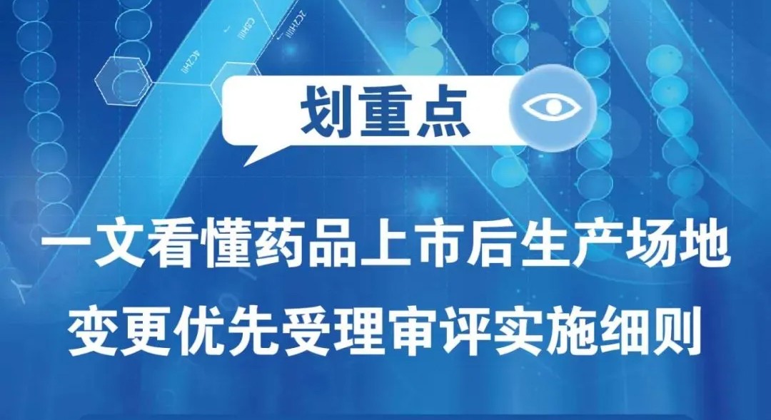 江苏发布《药品上市后生产场地变更优先受理审评实施细则（试行）》