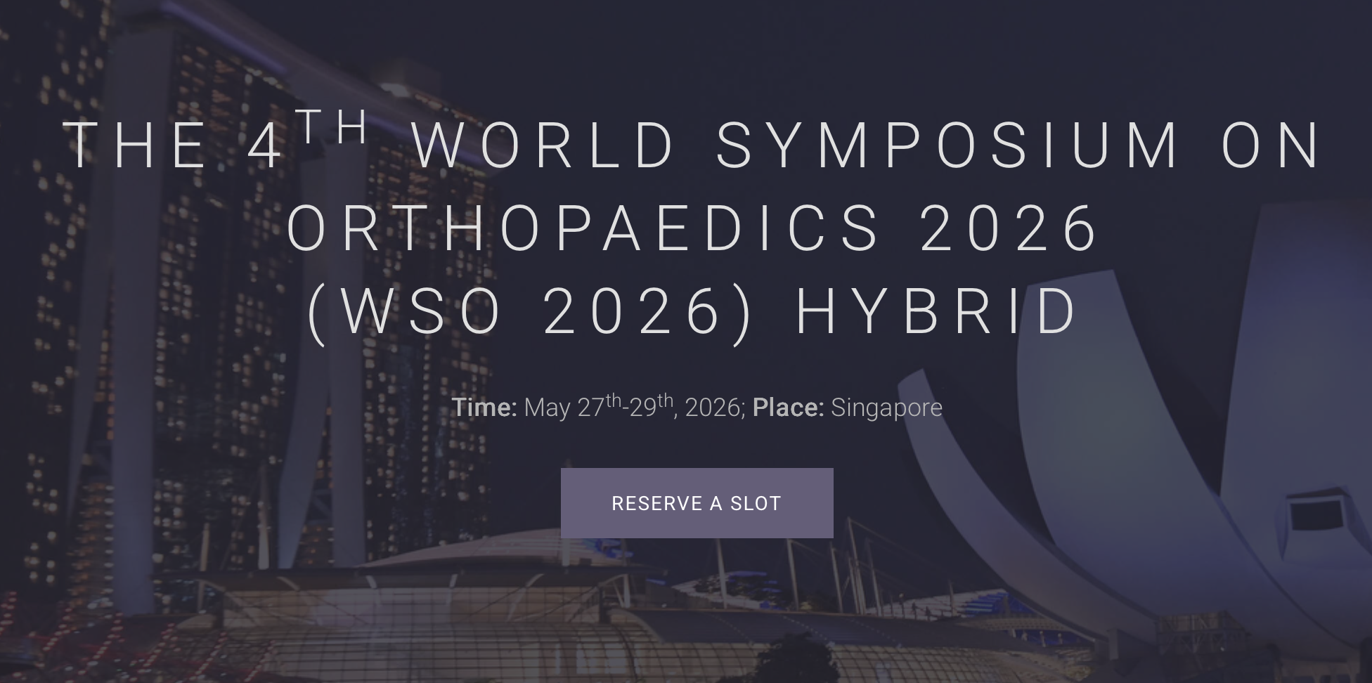 第四届世界骨科大会 (WSO 2026)