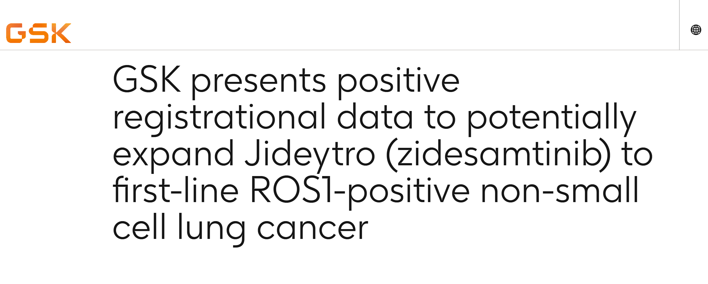 GSK Jideytro在一线非小细胞肺癌中达到94%缓解率